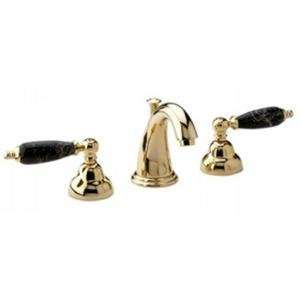   Carrara Lavatory Faucet, Black Marble Lever Handles