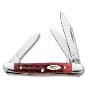   Small Stockman Pocket knife with Stainless Steel Blades Old Red Bone
