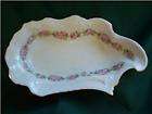 VINTAGE CHINA BONE DISH SIDE DISH ROSES PINK & GREEN GO