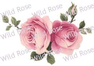 JuST IN! FLuFFy SoFT PinK SHaBbY RoSeS DeCALs~FuRN Sz~  