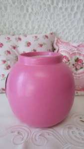 PINK PAINTED CERAMIC BUNKO GAME PARTY PRIZE CONTAINER  