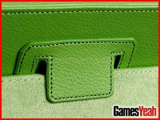 Green F Kindle Fire PU leather Case Cover/Car Charger/USB Cable/Stylus 