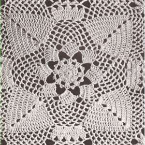 Vintage Crochet PATTERN to make   MOTIF BLOCK Pinecone Square Design 