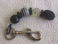 Black Lava Vintage Swarovski Crystal Bling Key Ring  