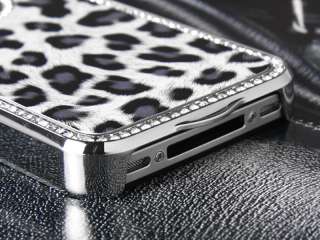   Rhinestone Leopard Hard Case Cover for Apple Verizon iPhone 4 4G 4S