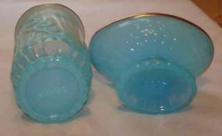   AVON BLUE MILK GLASS SOAP DISH & TUMBLER OR TOOTHBRUSH HOLDER  