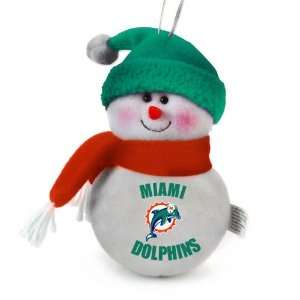  Pack of 3 NFL Miami Dolphins Plush Snowman Christmas 