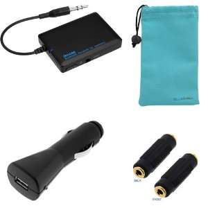  Bluetooth Stereo Music Audio Receiver + Microfiber Pouch Case + Car 
