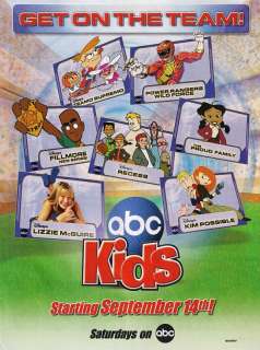 2002~ABC KIDS~Cartoons~TV Promo~Power Rangers~Print Ad  