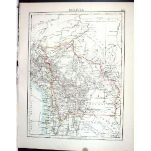  Johnston Map 1906 Bolivia Eastern Brazil South America 