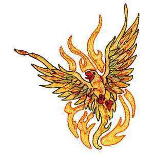 Phoenix Flame Scream Flying Bird Fantasy Iron on Patch  