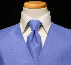 Tuxedo Vest & Tie   Herringbone   Cornflower  