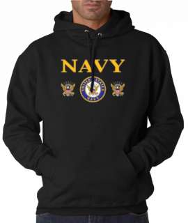 Navy Triple Insignia Design 50/50 Pullover Hoodie  