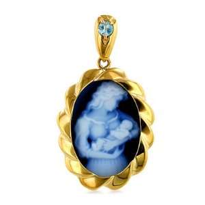  14K Yellow Gold New Arrival Oval Cameo Pendant: Jewelry