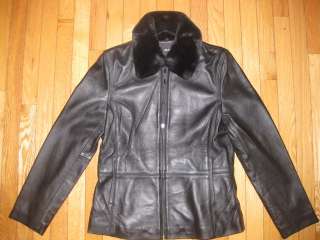 New JLC New York  Ladies Black Leather Jacket   Medium  