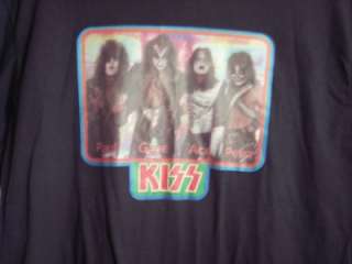 VTG KISS Black T shirt X Large 1977 Color Image  