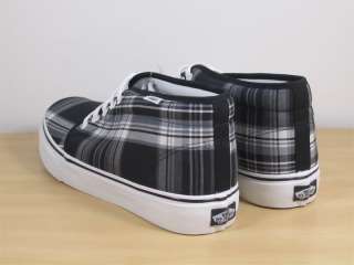 Vans Chukka Boot White Black Plaid Size 10.5  