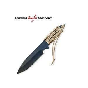  Ontario RAK, Tan Cord Wrapped Handle, Black Blade 