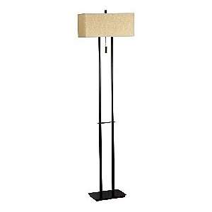  Boxy Bronze Floor Lamp With Tan Woven Shade: Home 