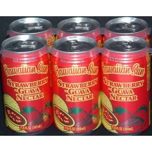 Hawaiian Sun Stawberry Guava Nectar Juice ( 12 Cans)  