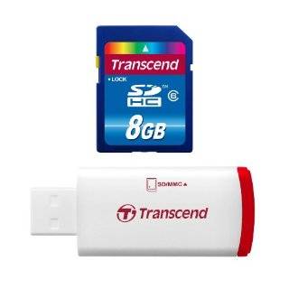 Transcend 8 GB Class 6 SDHC Flash Memory Card with USB Card Reader 
