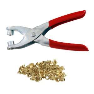 100pc 5/32 4mm Brass Eyelets and Setting Pliers Kit   Shoes Belts 