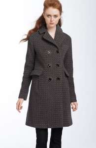 Marc Jacobs Navy Blue Dia Dot Wool Coat $628 NWT XS  