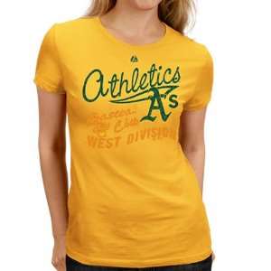   Oakland Athletics Ladies Gold Firestorm T shirt