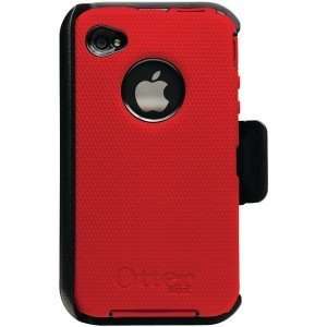   iPhone 4 Defender Case Red Silicone Black Plastic Electronics