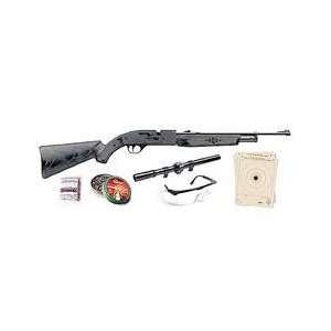   Air Rifle Kit, Bolt Action, Black Synthetic Stock: Sports & Outdoors