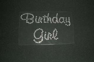 Birthday Girl Rhinestone Iron On Transfer Bling  