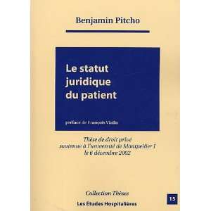  le statut juridique du patient (9782848740201) Benjamin 