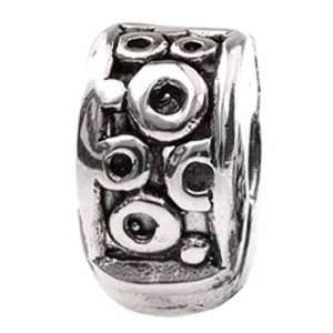   Sterling Silver Circles Lock Bead Charm MS103 Silverado Jewelry