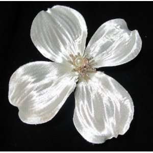  NEW Ivory Satin Dogwood Flower Hair Clip, Limited.: Beauty