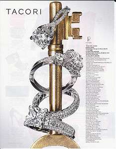 2011 TACORI PLATINUM & DIAMOND RINGS Magazine Print Ad  
