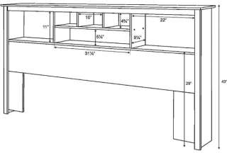 King Size Bed Bookcase Headboard   Espresso  NEW  