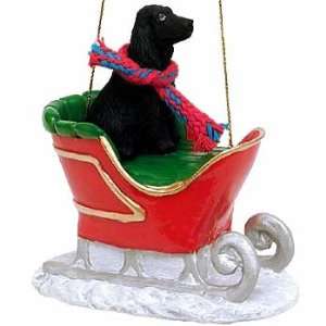   : Black English Cocker in a Sleigh Christmas Ornament: Home & Kitchen