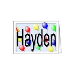  Haydens Birthday Invitation, Party Balloons Card: Toys 
