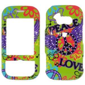 Samsung Eternity A867 Peace Love Green Graffiti Design   Hard Case 