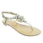 Moda in Pelle Gold Pearl & Bow Leather Sandals 5 38  