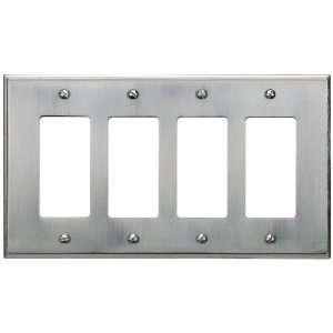   Sutton Brushed Nickel Finish Quad Rocker Wall Plate: Home Improvement