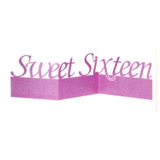 Sweet 16 Birthday Center Piece Pink with Glitter  