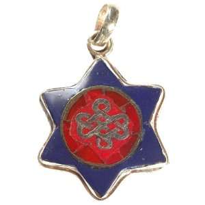  Endless Knot (Ashtamangala) Inlay Pendant   Sterling 