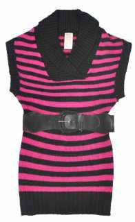 Chillipop Girl Sweater Dress/Tunic W/Belt Size 4 5/6 6X  