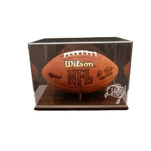  Tampa Bay Buccaneers Football Display Case with Walnut 