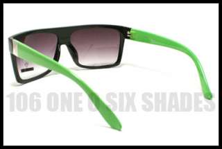   TOP Squared Retro Fashion Sunglasses Oversized Black GREEN Mob Style