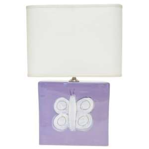  Lavender Butterfly Personalized Ceramic Rectangle Lamp 