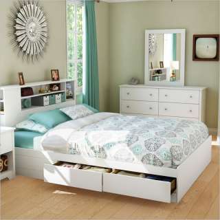 South Shore Breakwater Queen Mates Storage Pure White Finish Bed 