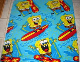 SpongeBob Surfs Up Fabric Fleece Picnic Blanket Throw  