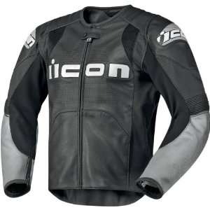  ICON OVERLORD PRIME LEATHER JACKET (SMALL) (BLACK 